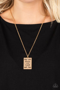 All About Trust Gold Paparazzi Necklace