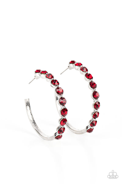 Photo Finish - Red Paparazzi Hoop Earrings