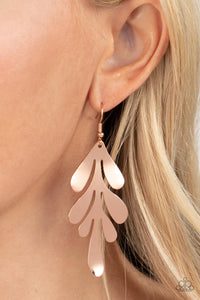 A FROND Farewell - Rose Gold Paparazzi Earring