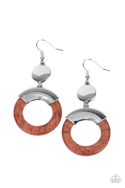 ENTRADA at Your Own Risk Brown Paparazzi Earring