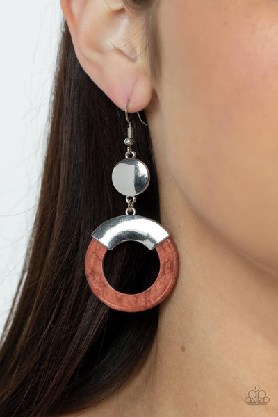 ENTRADA at Your Own Risk Brown Paparazzi Earring