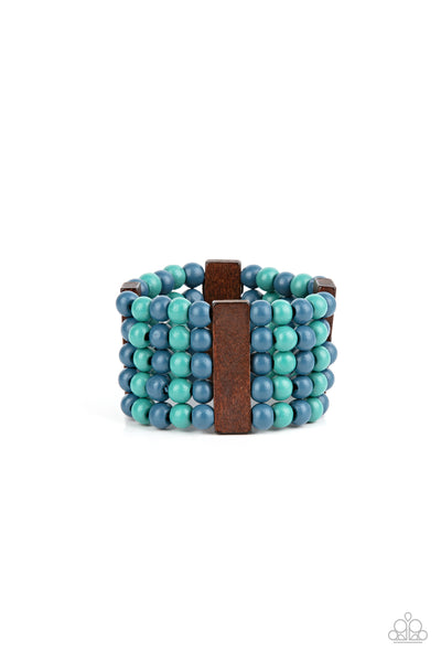 Island Soul - Blue Paparazzi Wood Bracelet