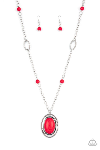 Mojave Meditation - Red Paparazzi Necklace