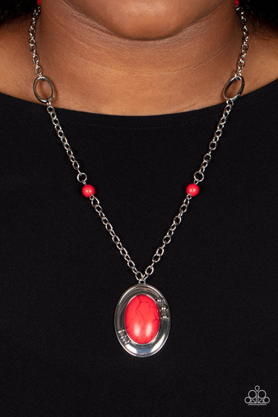 Mojave Meditation - Red Paparazzi Necklace