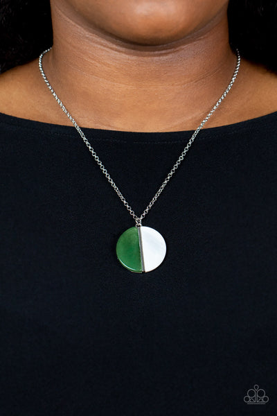 Elegantly Eclipsed - Green Paparazzi Necklace