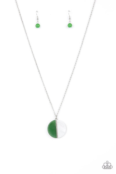 Elegantly Eclipsed - Green Paparazzi Necklace