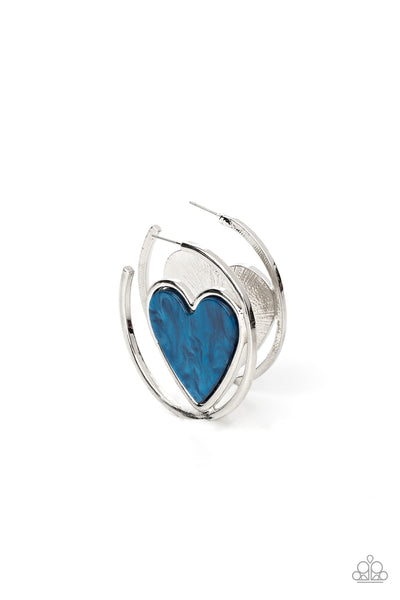 Smitten with You Blue Paparazzi Hoop Earring