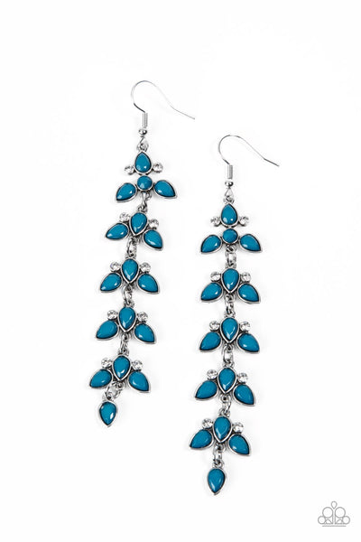 Fanciful Foliage - Blue Paparazzi Earrings