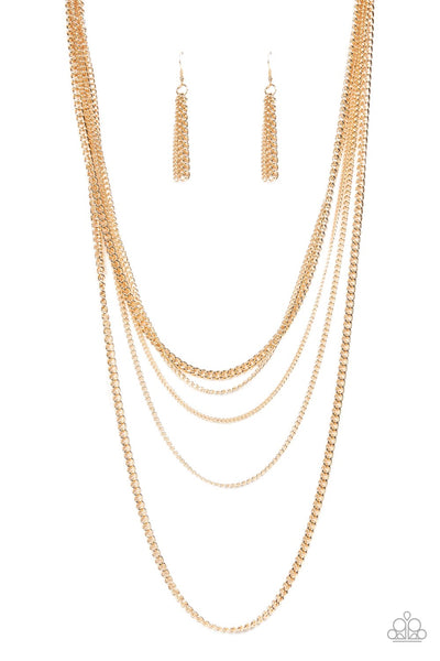 Top of the Food Chain Gold Paparazzi Necklace