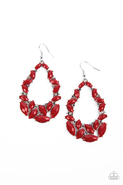 Tenacious Treasure - Red Paparazzi Earrings