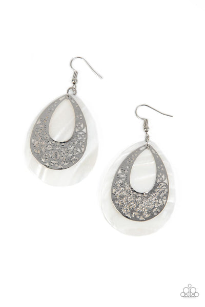 Bountiful Beaches - White Paparazzi Earrings