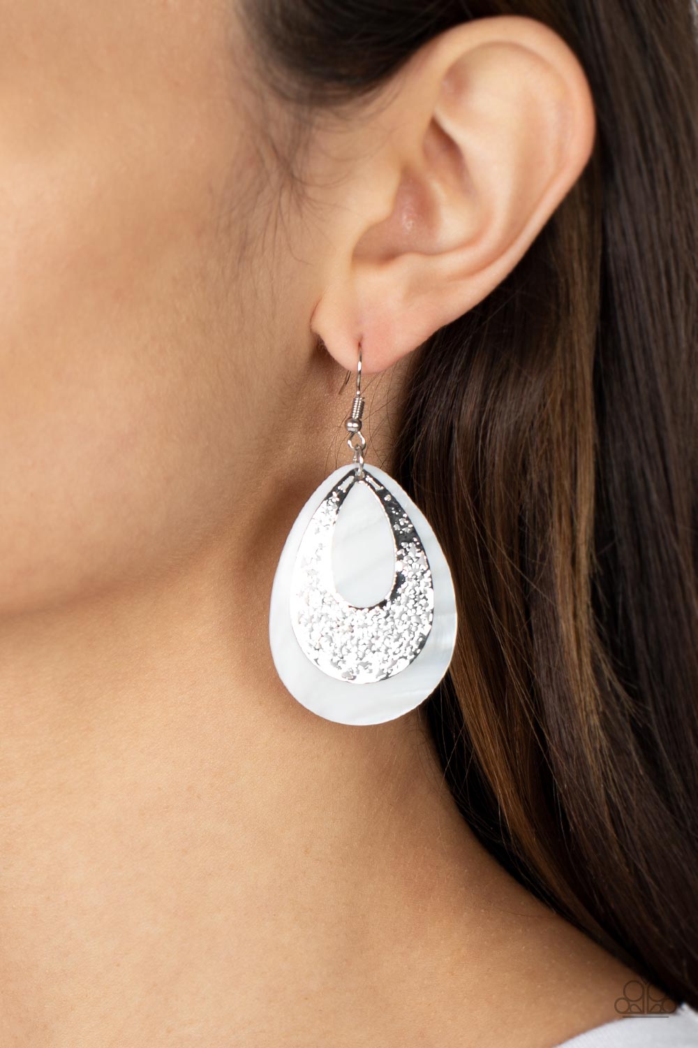 Bountiful Beaches - White Paparazzi Earrings