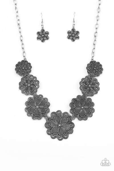 Basketful of Blossoms - Silver Paparazzi Necklace