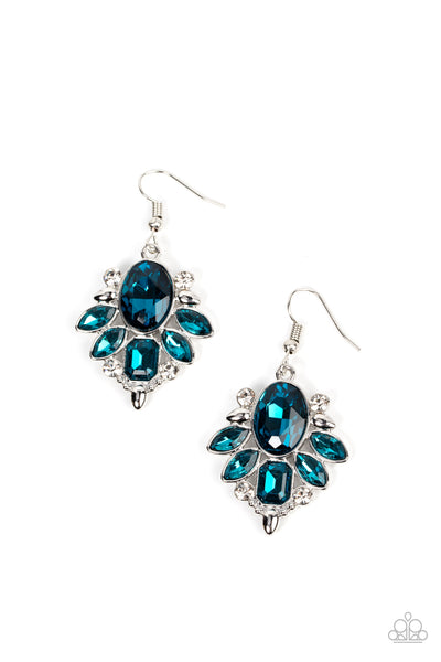 Glitzy Go-Getter - Blue Paparazzi Earrings