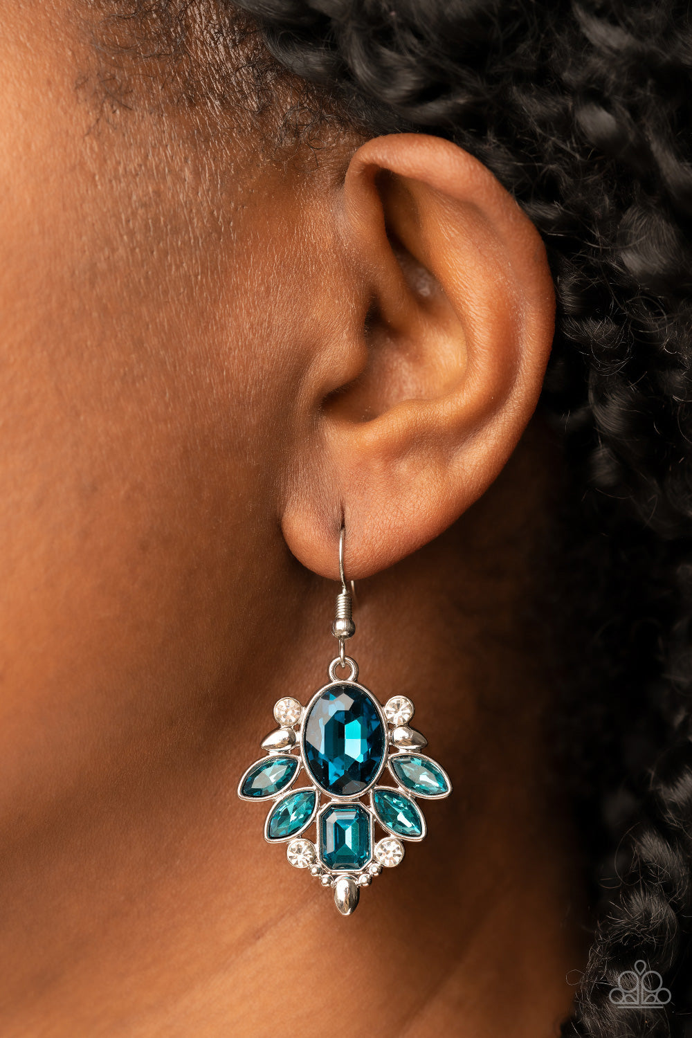 Glitzy Go-Getter - Blue Paparazzi Earrings