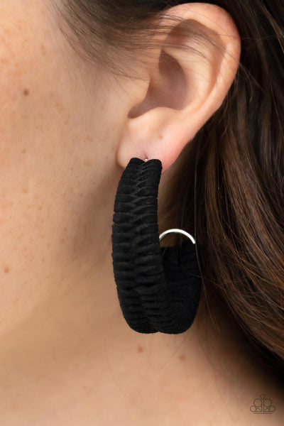 Rural Guru - Black Paparazzi Hoop Earrings