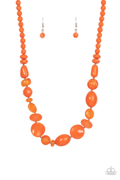 Tropical Tsunami - Orange Paparazzi Necklace