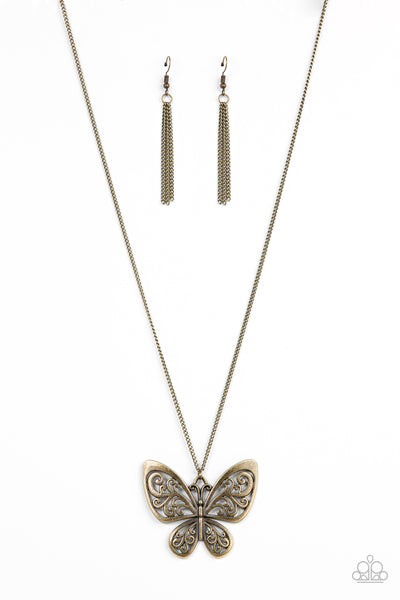 Butterfly Boutique - Brass Paparazzi Necklace