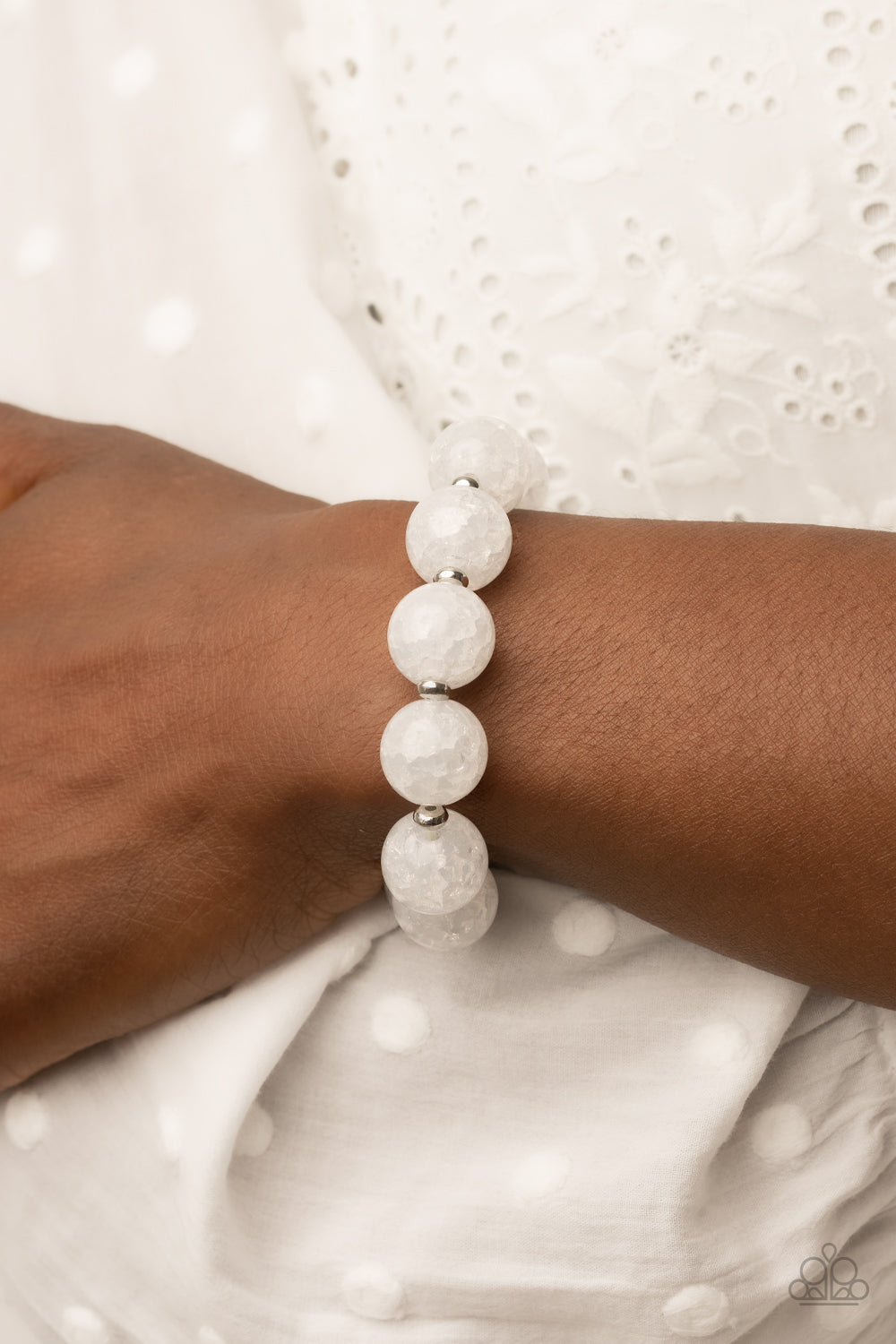 Arctic Affluence - White Paparazzi Bracelet