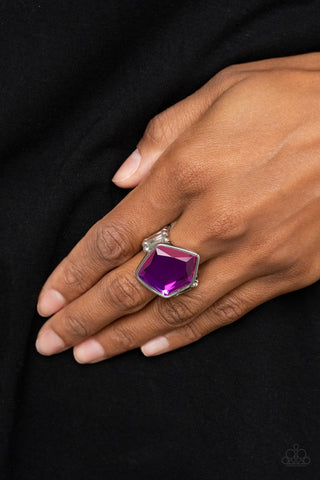 Abstract Escapade Purple Paparazzi Ring