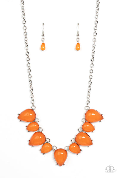 Pampered Poolside - Orange Paparazzi Necklace