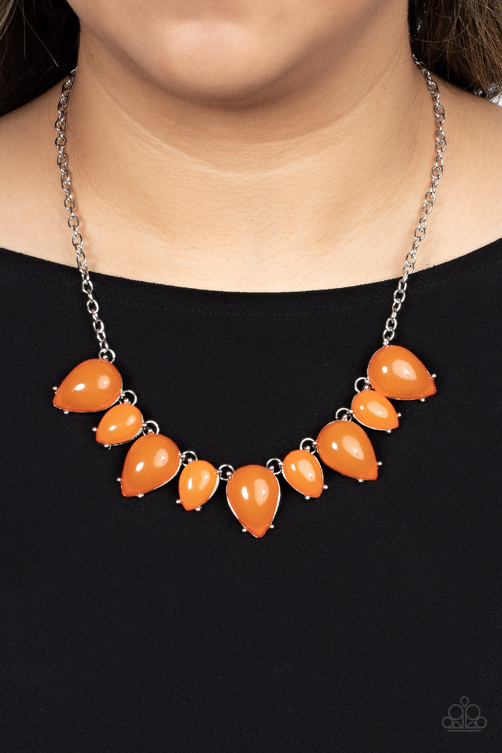 Pampered Poolside - Orange Paparazzi Necklace