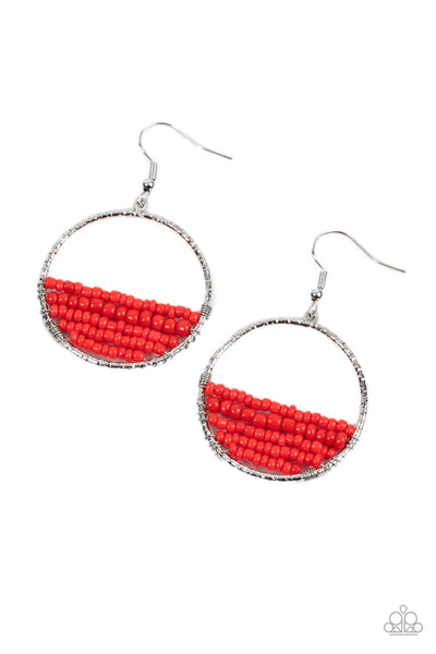 Head-Over-Horizons - Red Paparazzi Earrings