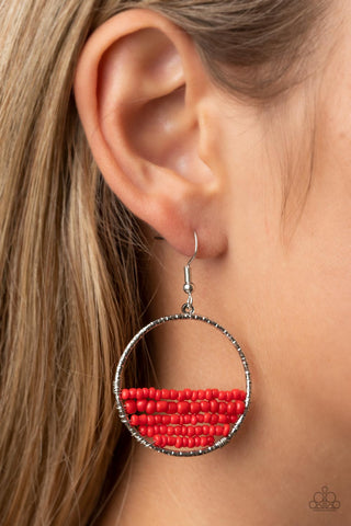 Head-Over-Horizons - Red Paparazzi Earrings