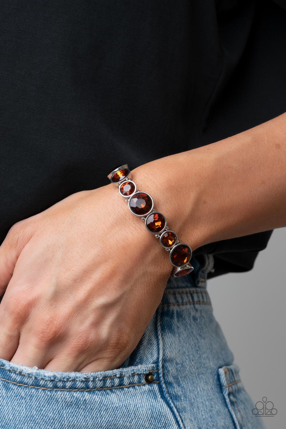 Twinkling Tease - Brown Paparazzi Bracelet