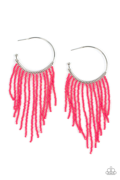 Saguaro Breeze - Pink Paparazzi Hoop Earrings