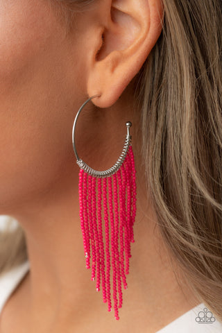 Saguaro Breeze - Pink Paparazzi Hoop Earrings