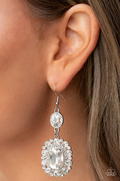 Capriciously Cosmopolitan - White Paparazzi Earrings