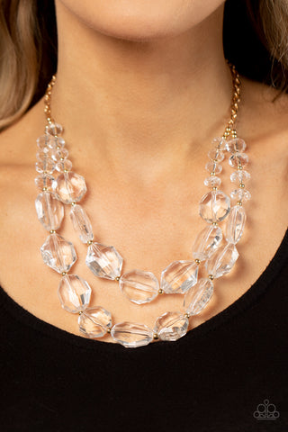 Icy Illumination - Gold Paparazzi Necklace