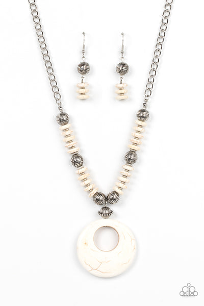 Oasis Goddess - White Paparazzi Necklace