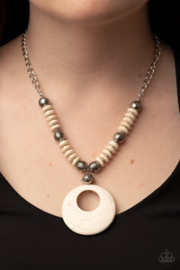 Oasis Goddess - White Paparazzi Necklace