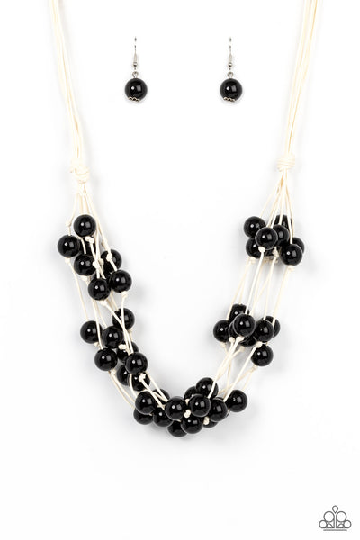 Yacht Catch Black Paparazzi Necklace