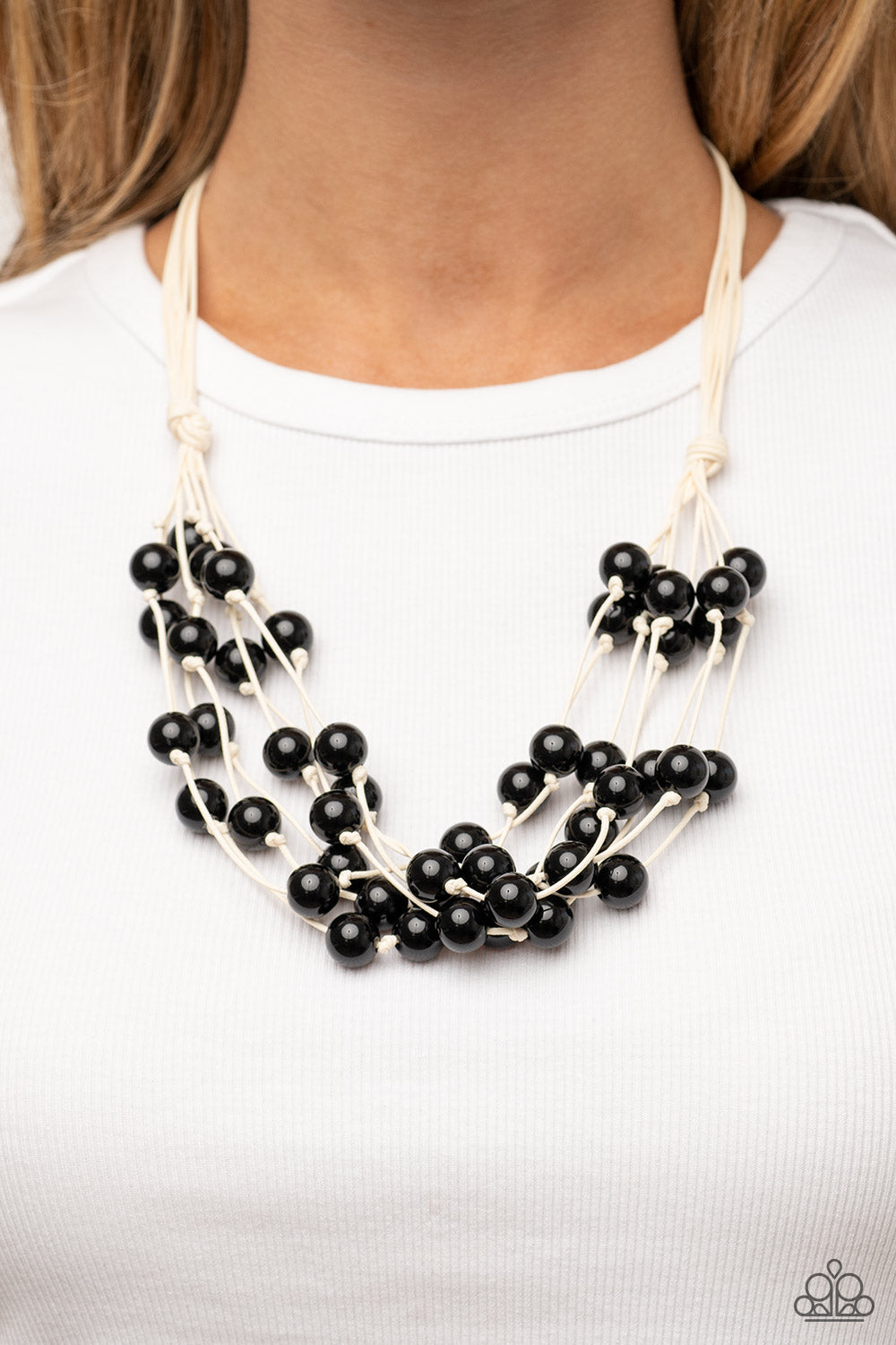 Yacht Catch Black Paparazzi Necklace