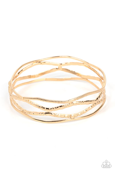 A Narrow ESCAPADE - Gold Paparazzi Bracelet