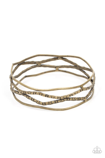 A Narrow ESCAPADE - Brass Paparazzi Bracelet