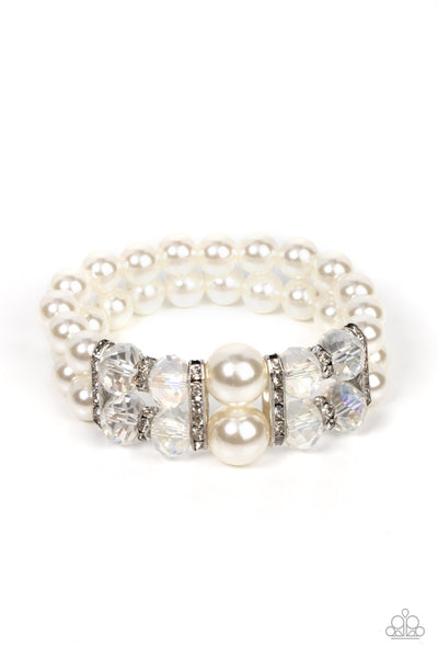 Timelessly Tea Party - White Paparazzi Bracelet