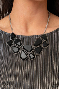 Double-DEFACED - Black Paparazzi Necklace - Fashion Fix