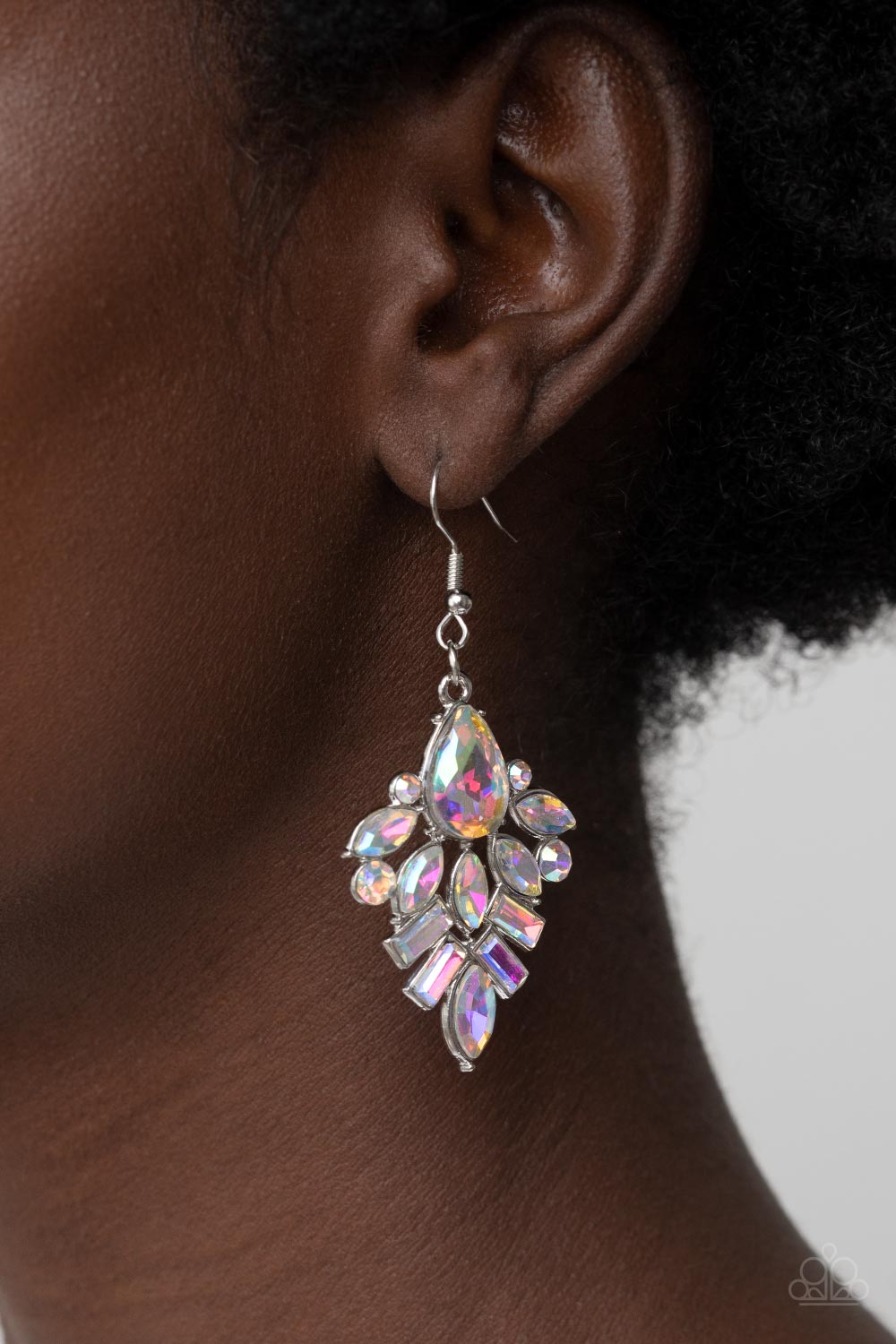 Stellar-escent Elegance - Multi Iridescent Paparazzi Earrings