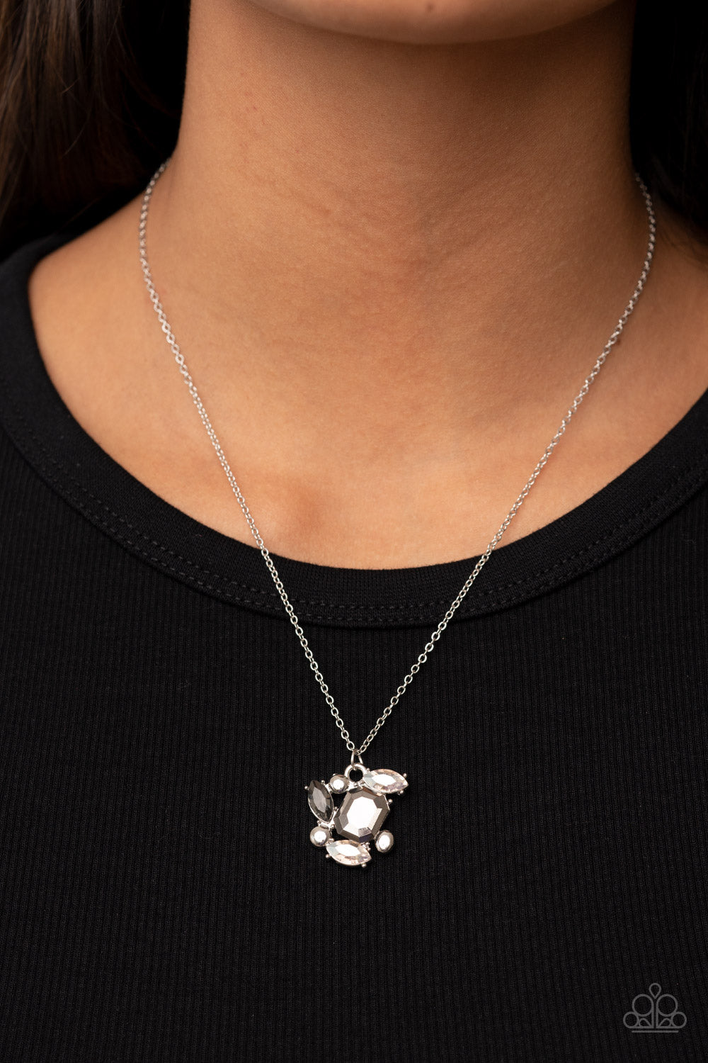 Prismatic Projection - Silver Necklace Paparazzi