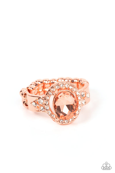 Dazzling I Dos - Copper Paparazzi Ring