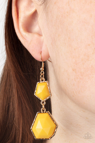 Rio Relic - Yellow Paparazzi Earrings