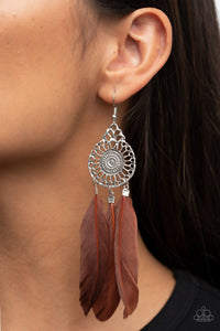 Pretty in PLUMES - Brown Paparazzi Earrings