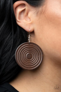 Caribbean Cymbal - Brown Earring Paparazzi