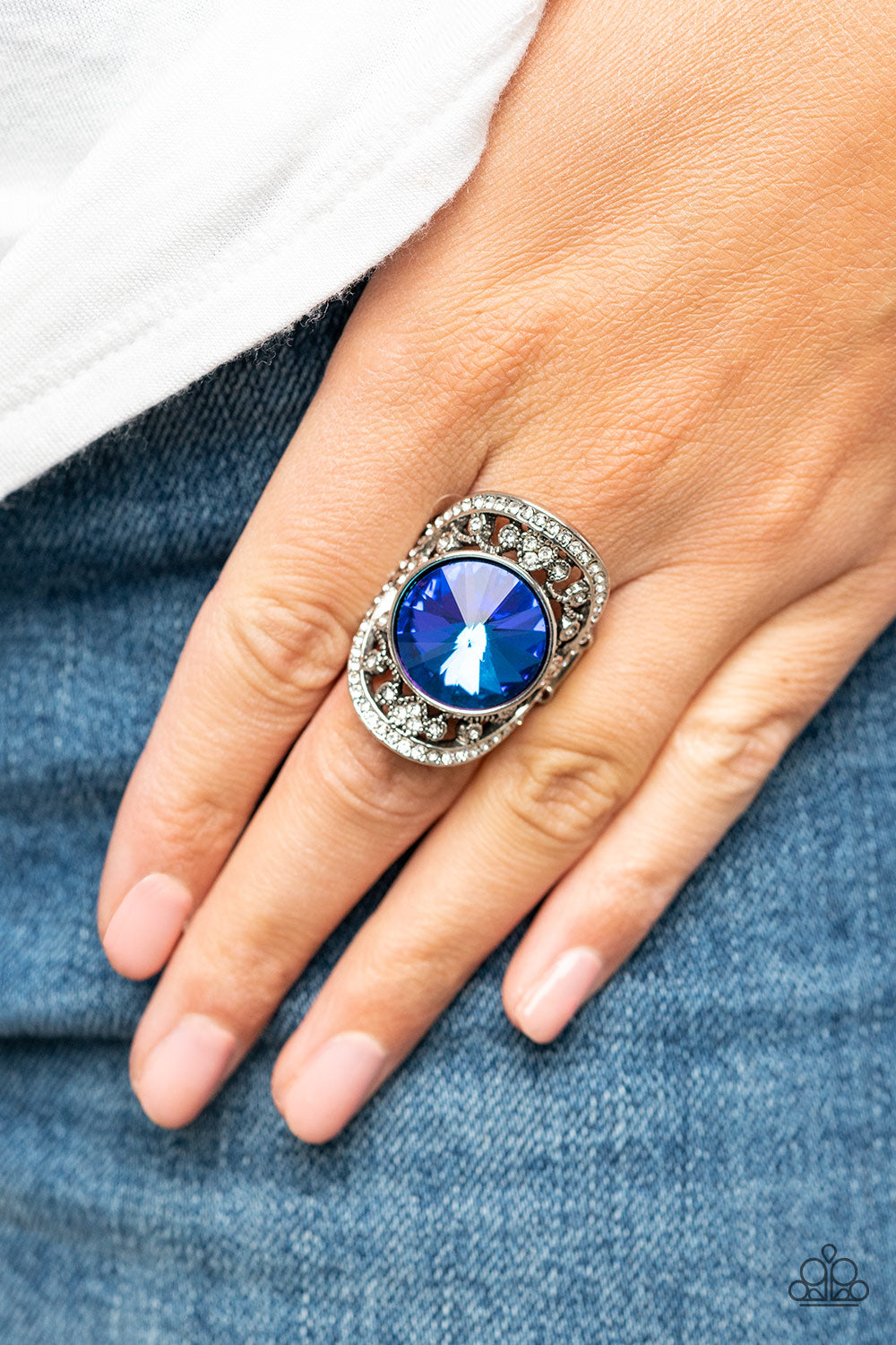 Galactic Garden - Blue Paparazzi Ring