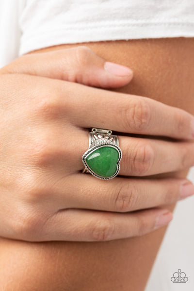 Stone Age Admirer - Green Paparazzi Ring