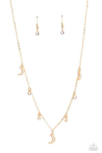 Lunar Lagoon - Gold Paparazzi Necklace